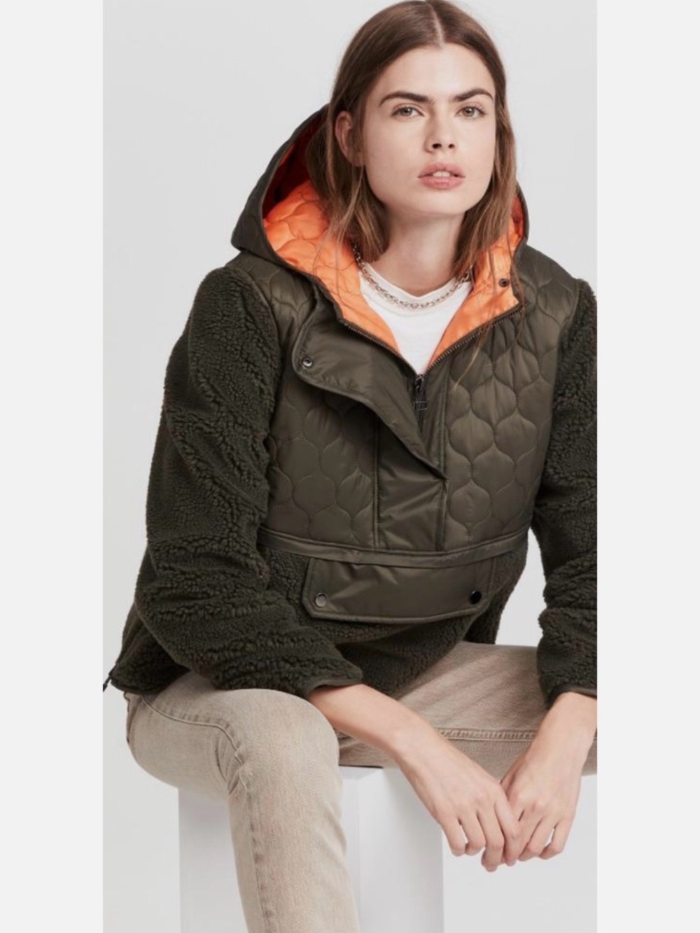 Veronica Beard Leo Sherpa Quilted Jacket